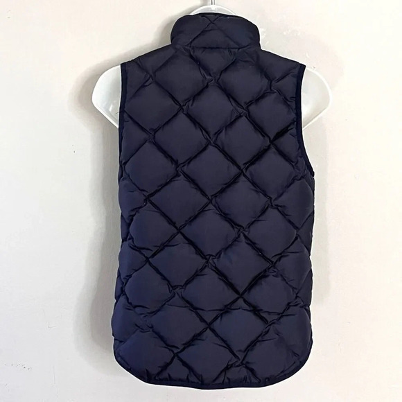 J. Crew‎ Womens Down Fill Puff Quilted Vest XS Navy Blue Full Zip Pockets Preppy - Picture 5 of 14
